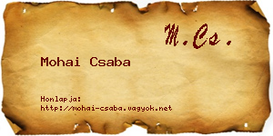Mohai Csaba névjegykártya