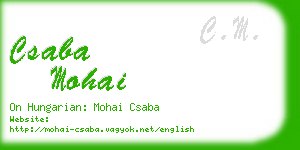 csaba mohai business card